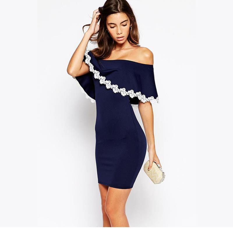 Hot Ladies Strapless Dress with Lace Trim Elegant party Dress - Sins & Temptations