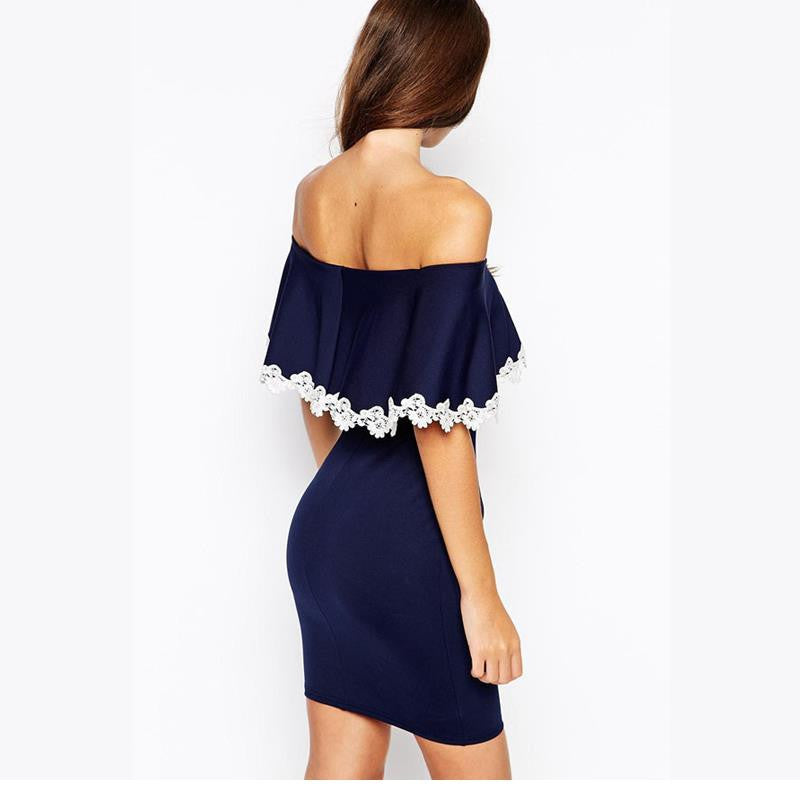 Hot Ladies Strapless Dress with Lace Trim Elegant party Dress - Sins & Temptations