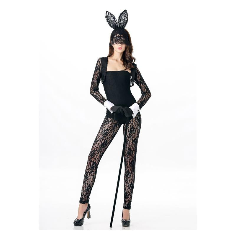 Bunny Costume Role Play Lace 4 pcs Sexy Catsuit - Sins & Temptations