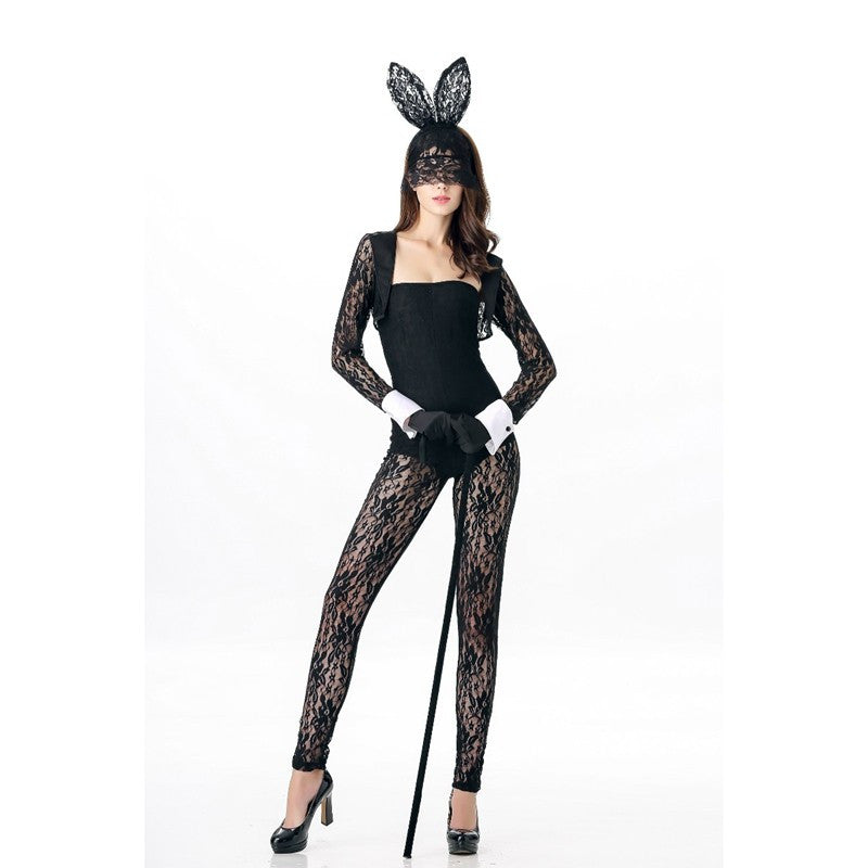 Bunny Costume Role Play Lace 4 pcs Sexy Catsuit - Sins & Temptations