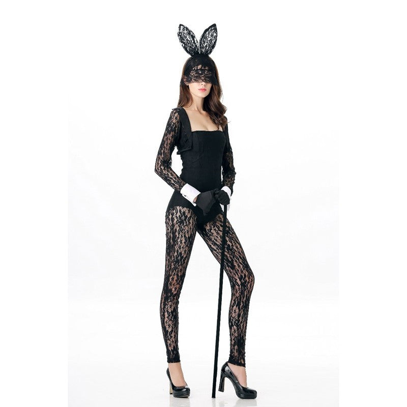 Bunny Costume Role Play Lace 4 pcs Sexy Catsuit - Sins & Temptations