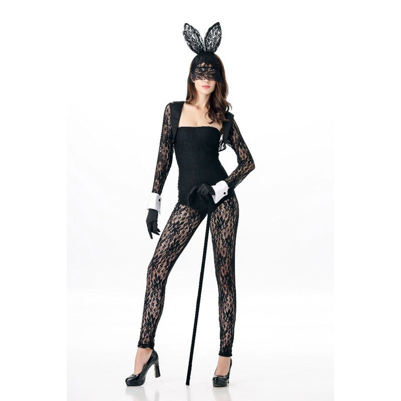 Bunny Costume Role Play Lace 4 pcs Sexy Catsuit - Sins & Temptations