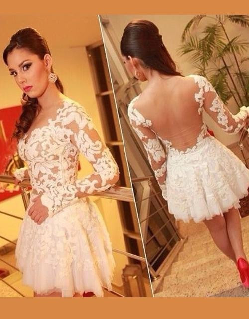 Sexy White Long Sleeve Dress - Sins & Temptations