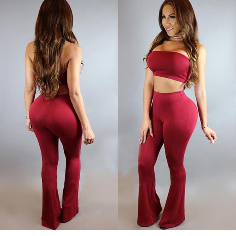 High Quality Sexy Womens Wrapped Short Top & Long Pants Clubwear - Sins & Temptations