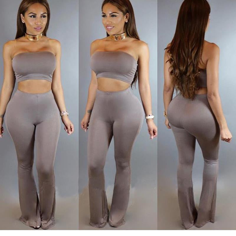 High Quality Sexy Womens Wrapped Short Top & Long Pants Clubwear - Sins & Temptations