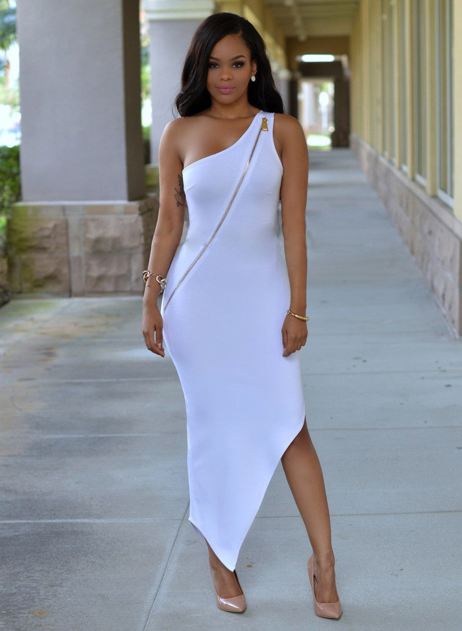 Hot Summer Maxi AsymmetricalClub Zipper Party Bodycon Robe Femme Dress - Sins & Temptations