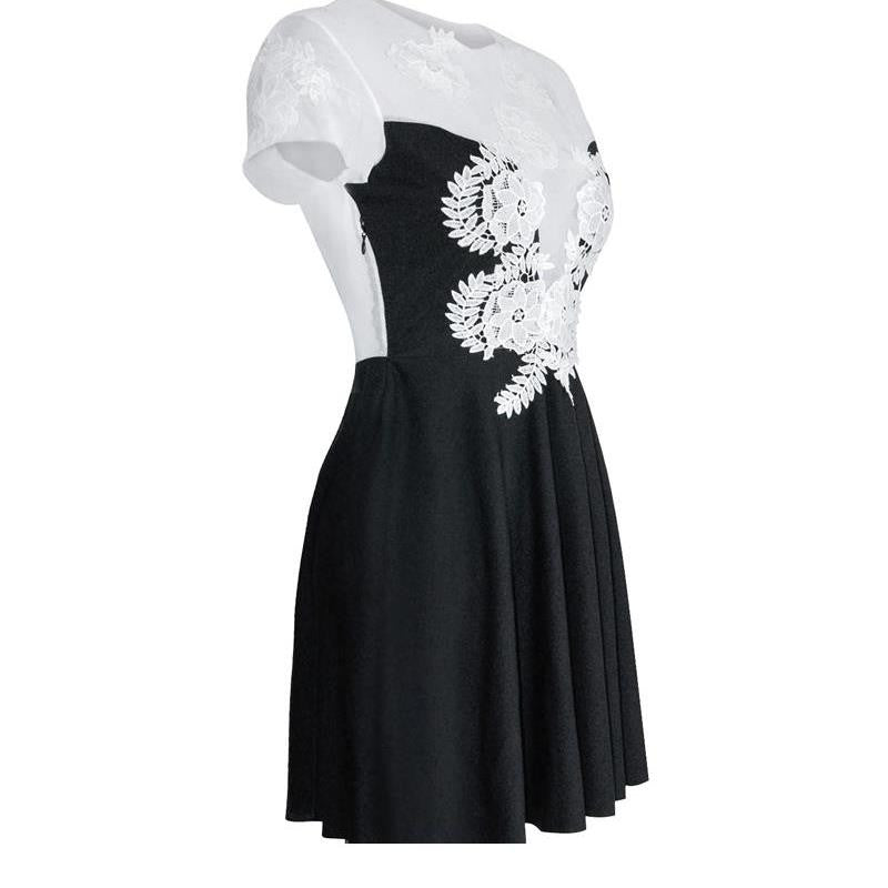 Hot Sale Black White Lace Up Sexy Dress - Sins & Temptations