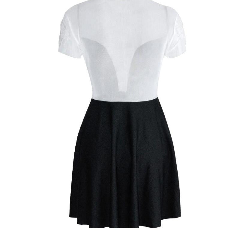 Hot Sale Black White Lace Up Sexy Dress - Sins & Temptations