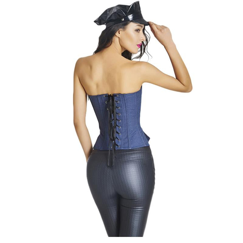 New Hot Police Cops Waist Corset Costume With Belt - Sins & Temptations