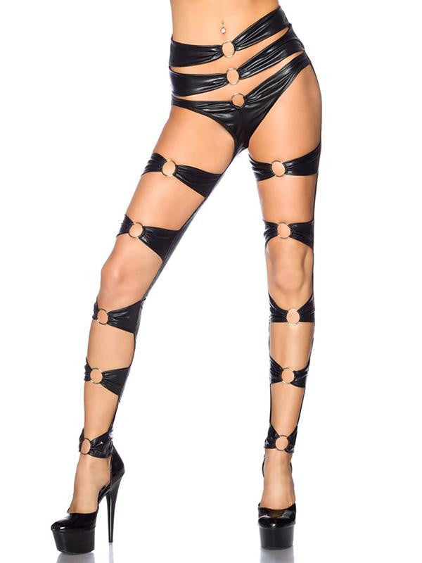 Unique Design Black Sexy Vinyl Leggings - Sins & Temptations