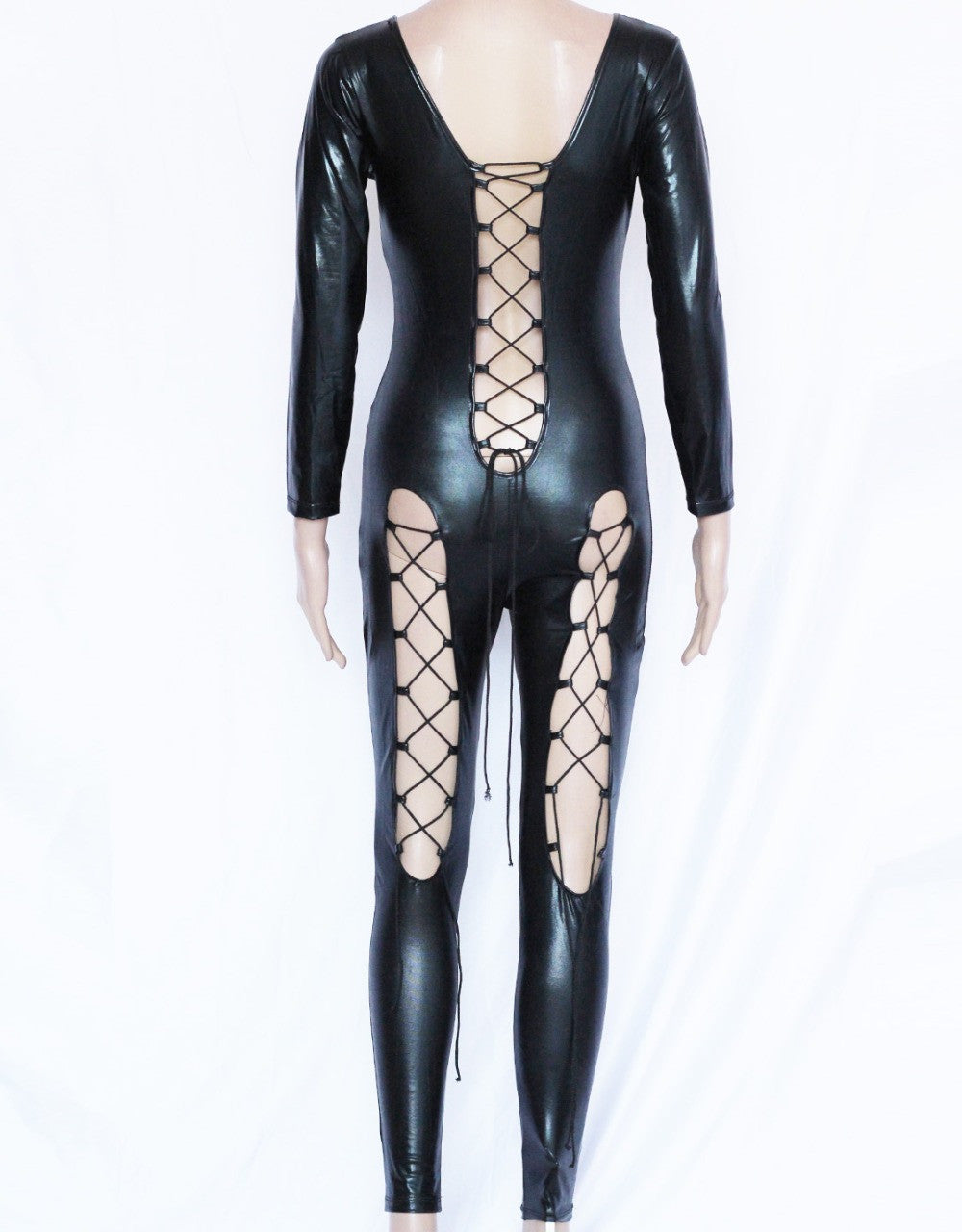 Sexy Costume Leather Wet Look Catsuit - Sins & Temptations