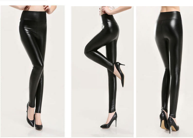 Womens Fitness Pu Leather Leggings Stretch Pants Plus Size - Sins & Temptations