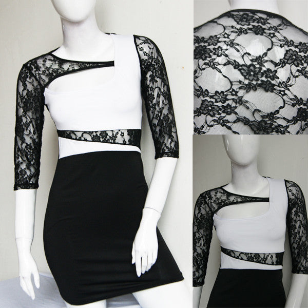 Sexy Lace Long Sleeve Mini Dress - Sins & Temptations