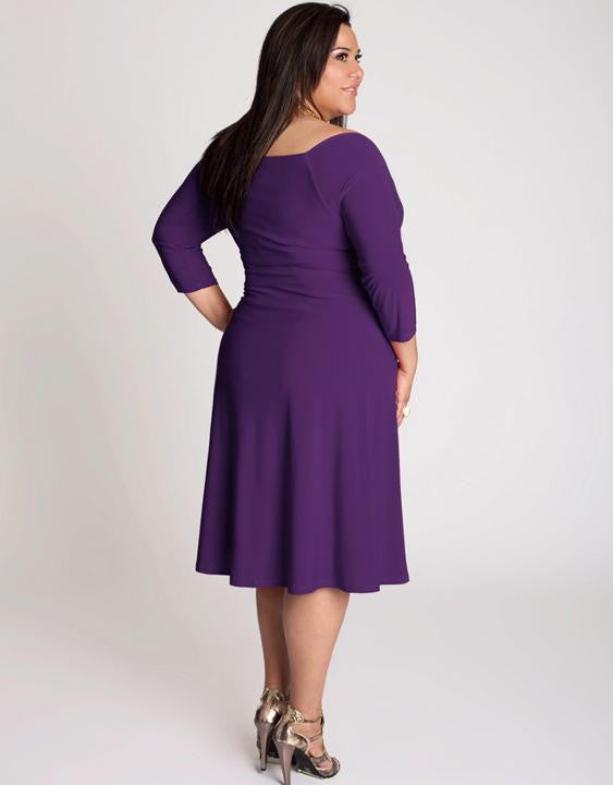 Plus Size Elegant Long Sleeve Dress - Sins & Temptations