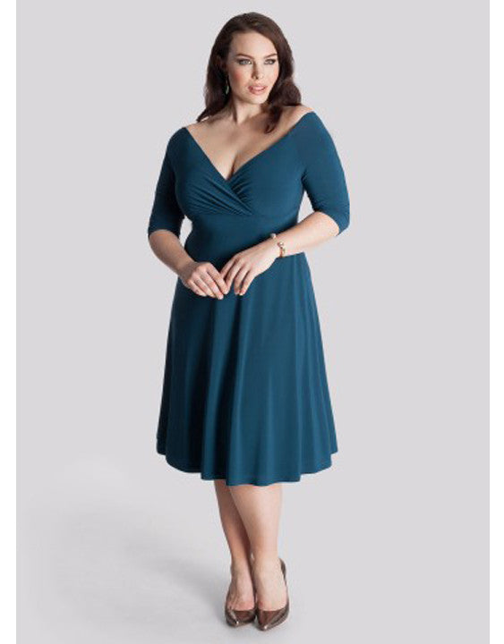 Plus Size Elegant Long Sleeve Dress - Sins & Temptations