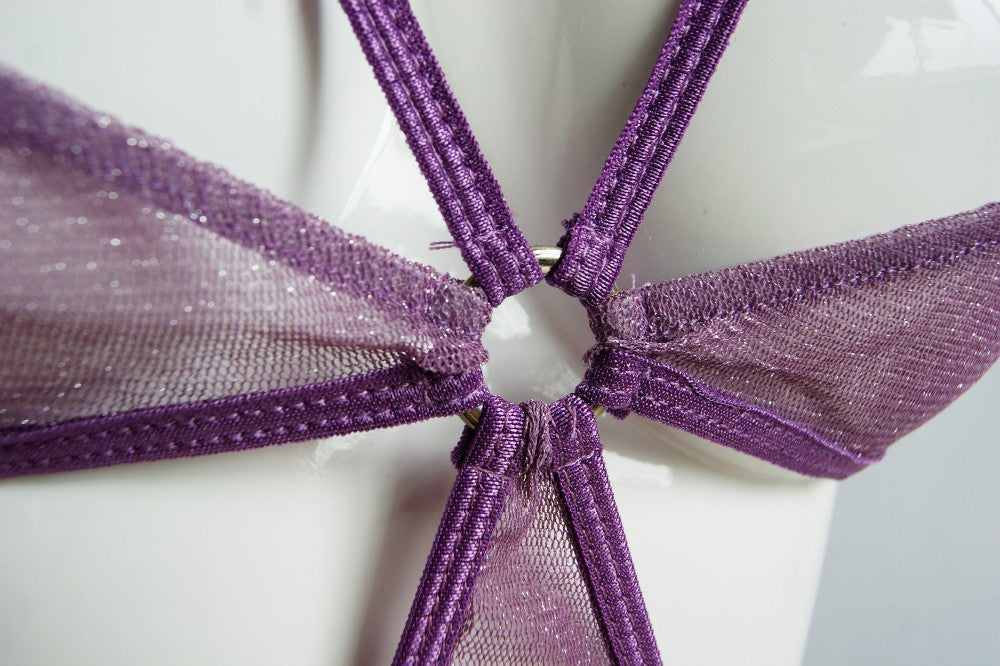 Women Night wear Teddy Lingerie Purple Sleepwear Night Lingerie - Sins & Temptations