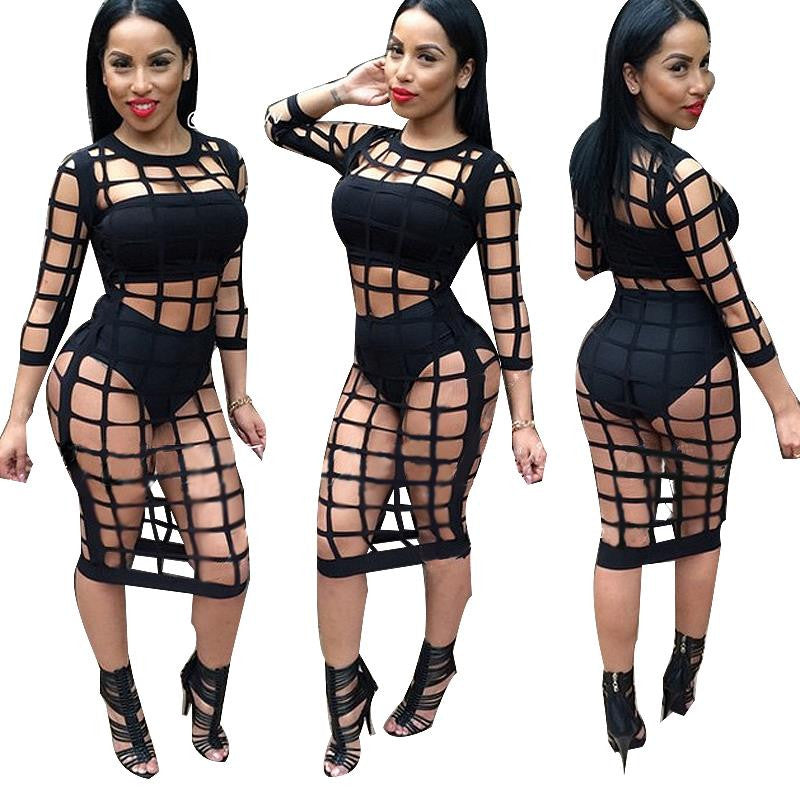 Partywear Mesh Women Bodycon Dress - Sins & Temptations