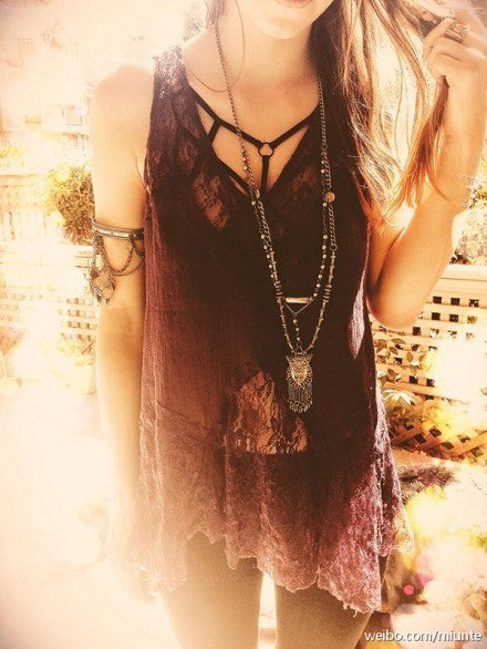 Dark Cut Out Cross Hollow Women's Bralete Cropped Top Camis Tank Vest - Sins & Temptations