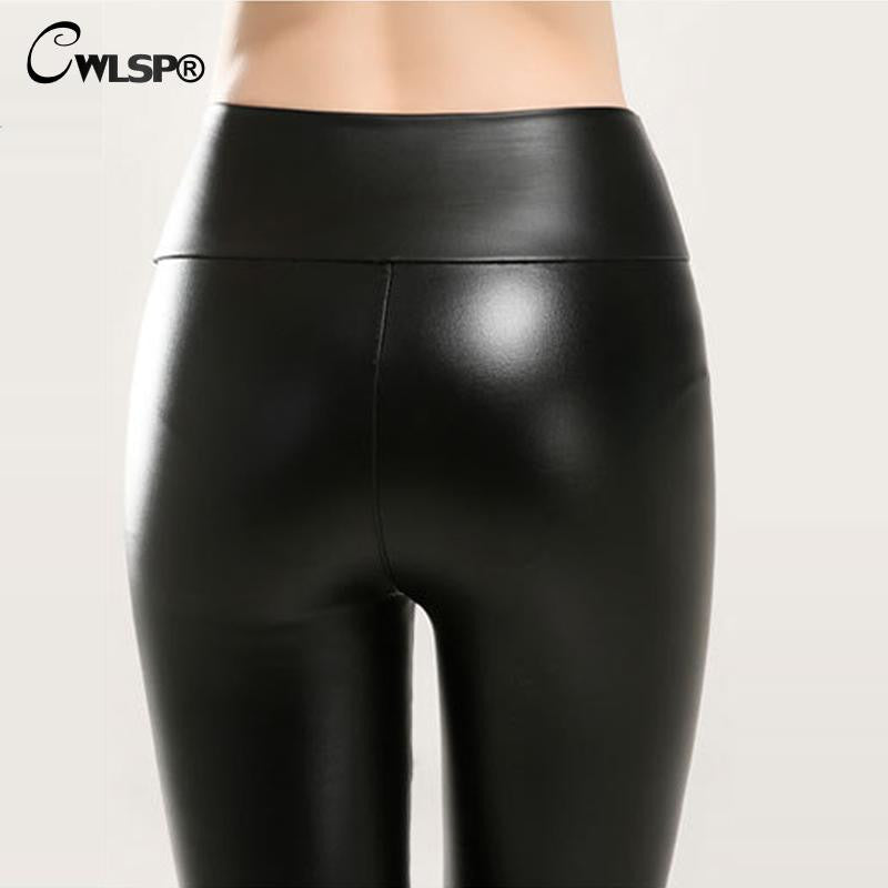 Womens Fitness Pu Leather Leggings Stretch Pants Plus Size - Sins & Temptations