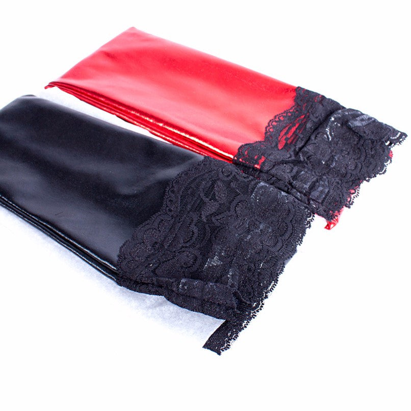 Red Bondage Restraints Lace Stockings Erotic Lingerie - Sins & Temptations
