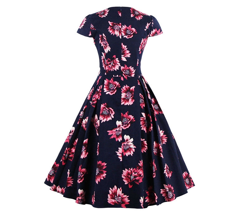 Stretchy Floral One Piece Dress Elegant Feminino Vestidos - Sins & Temptations