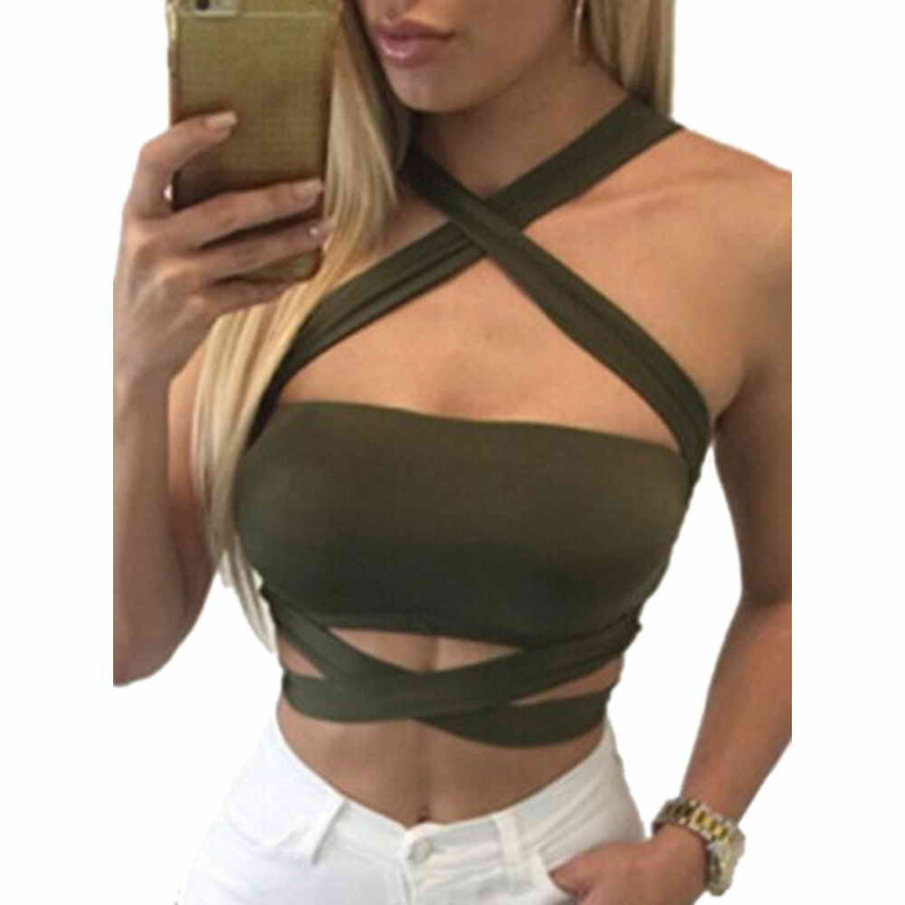 Bustier Crop Tops Short Hollow Out Backless Vest - Sins & Temptations