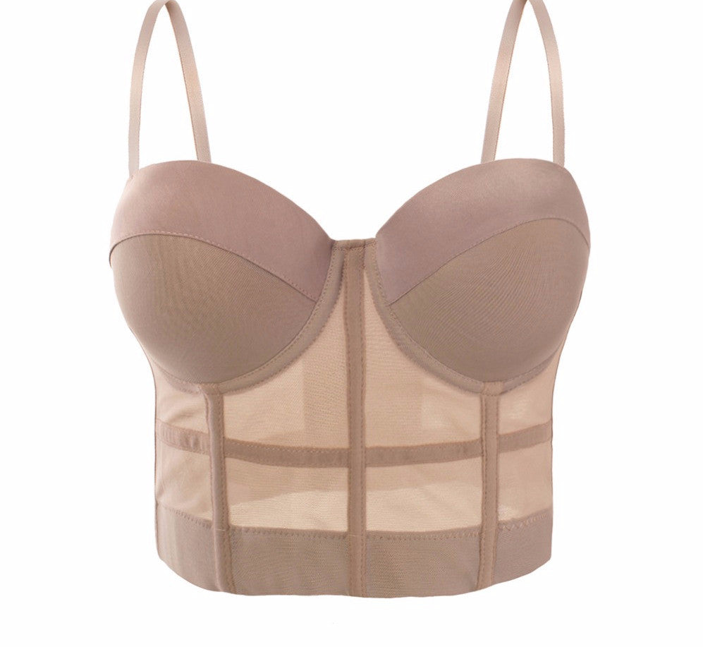 Fashion Mesh Push Up Bralet Women's Corset Bustier Bra Night Club Party Cropped Top - Sins & Temptations