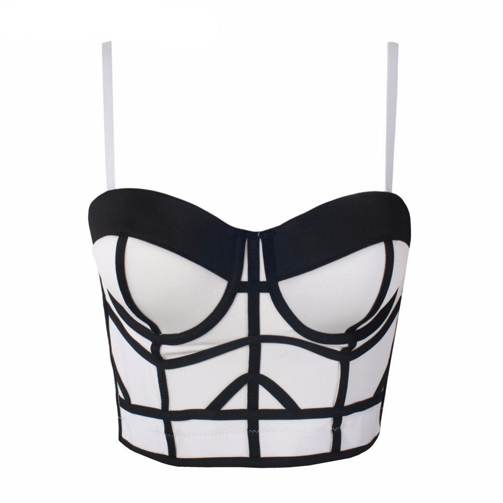 Fashion Geometric Women's Push Up Bustier Wedding Party Corset Cropped Top - Sins & Temptations
