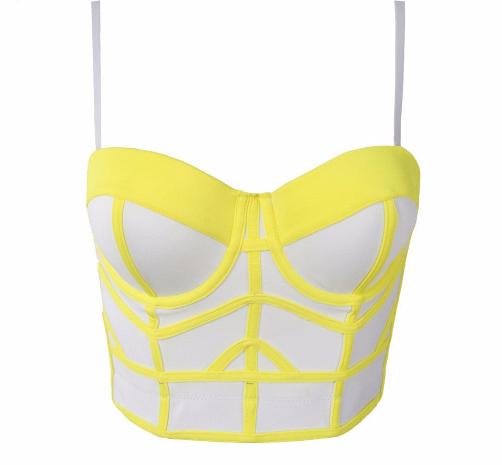Fashion Geometric Women's Push Up Bustier Wedding Party Corset Cropped Top - Sins & Temptations