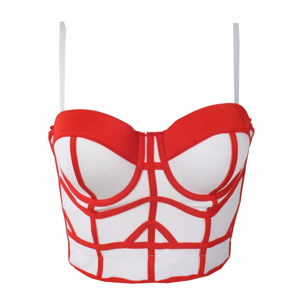 Fashion Geometric Women's Push Up Bustier Wedding Party Corset Cropped Top - Sins & Temptations