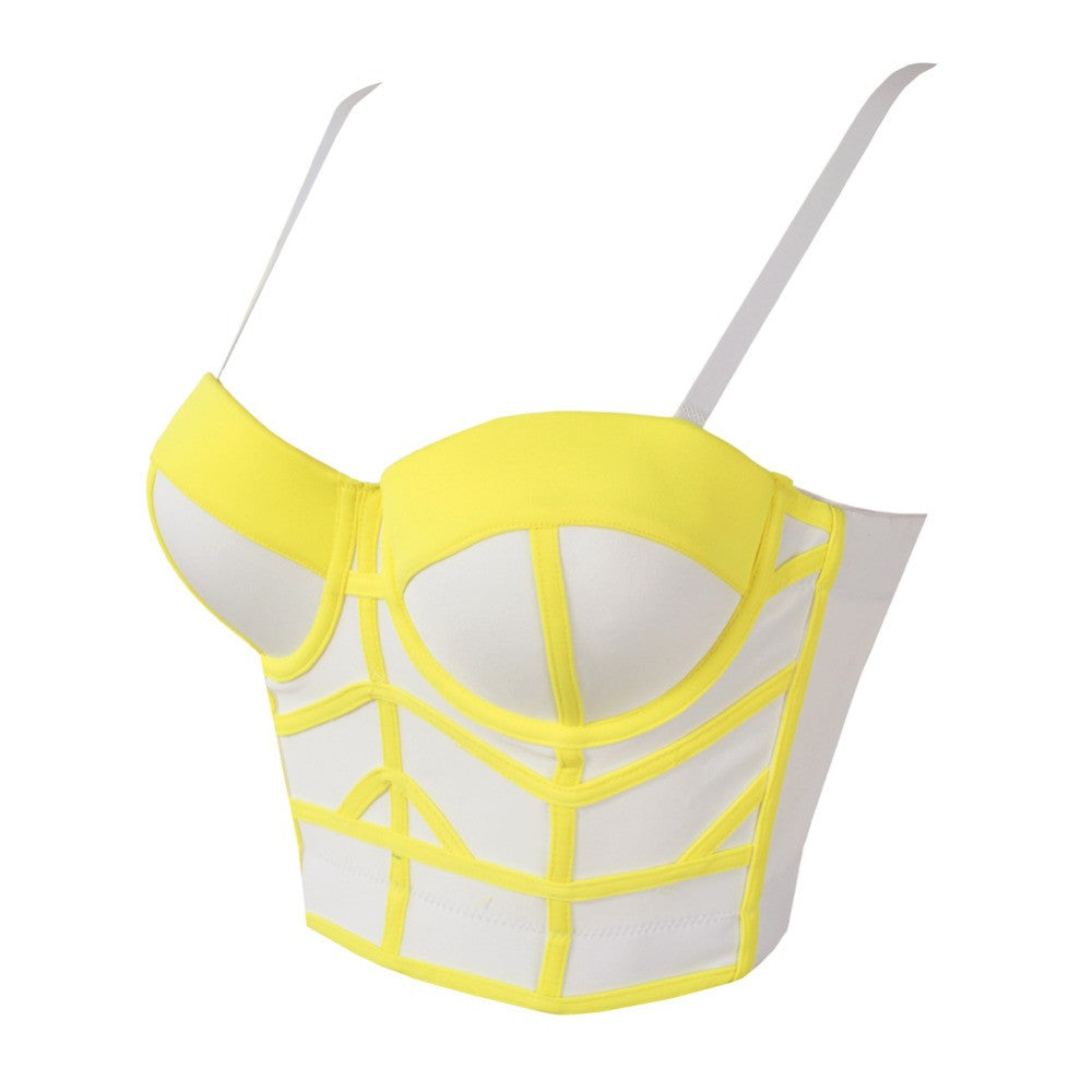 Fashion Geometric Women's Push Up Bustier Wedding Party Corset Cropped Top - Sins & Temptations