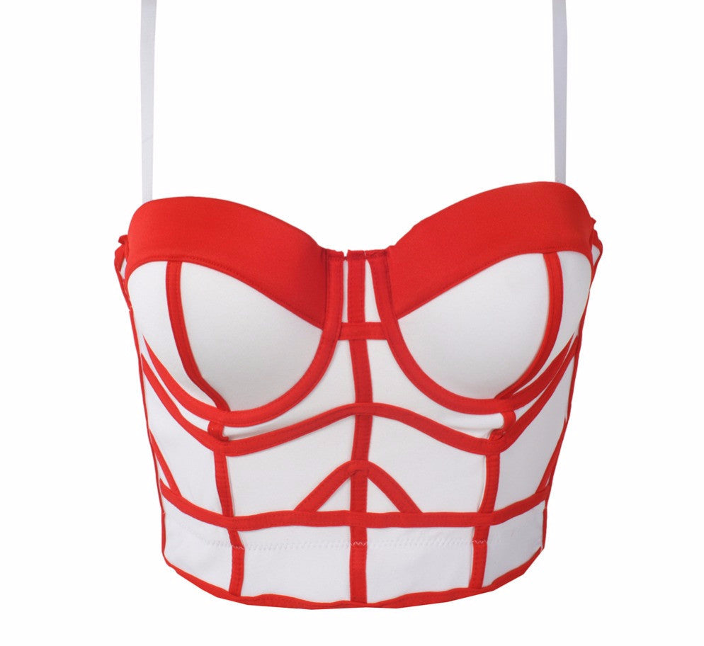 Fashion Geometric Women's Push Up Bustier Wedding Party Corset Cropped Top - Sins & Temptations