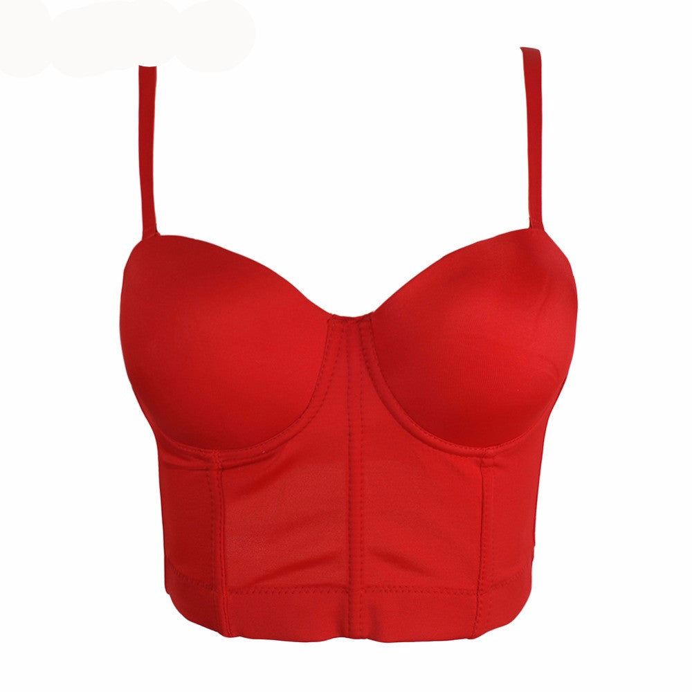 Basic Smooth Spandex Push Up Bralet Women's Bustier Bra Cropped Top Vest - Sins & Temptations
