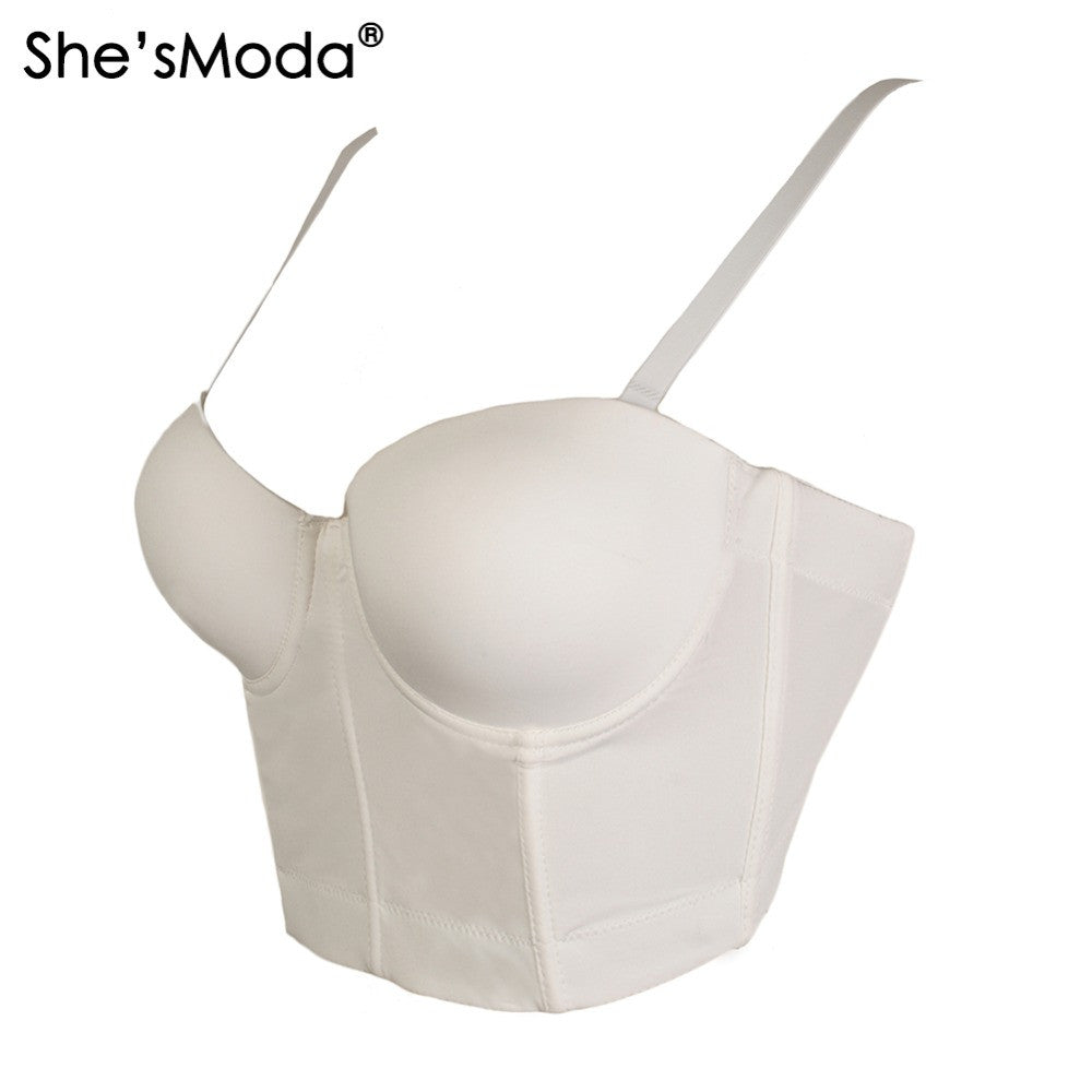 Basic Smooth Spandex Push Up Bralet Women's Bustier Bra Cropped Top Vest - Sins & Temptations