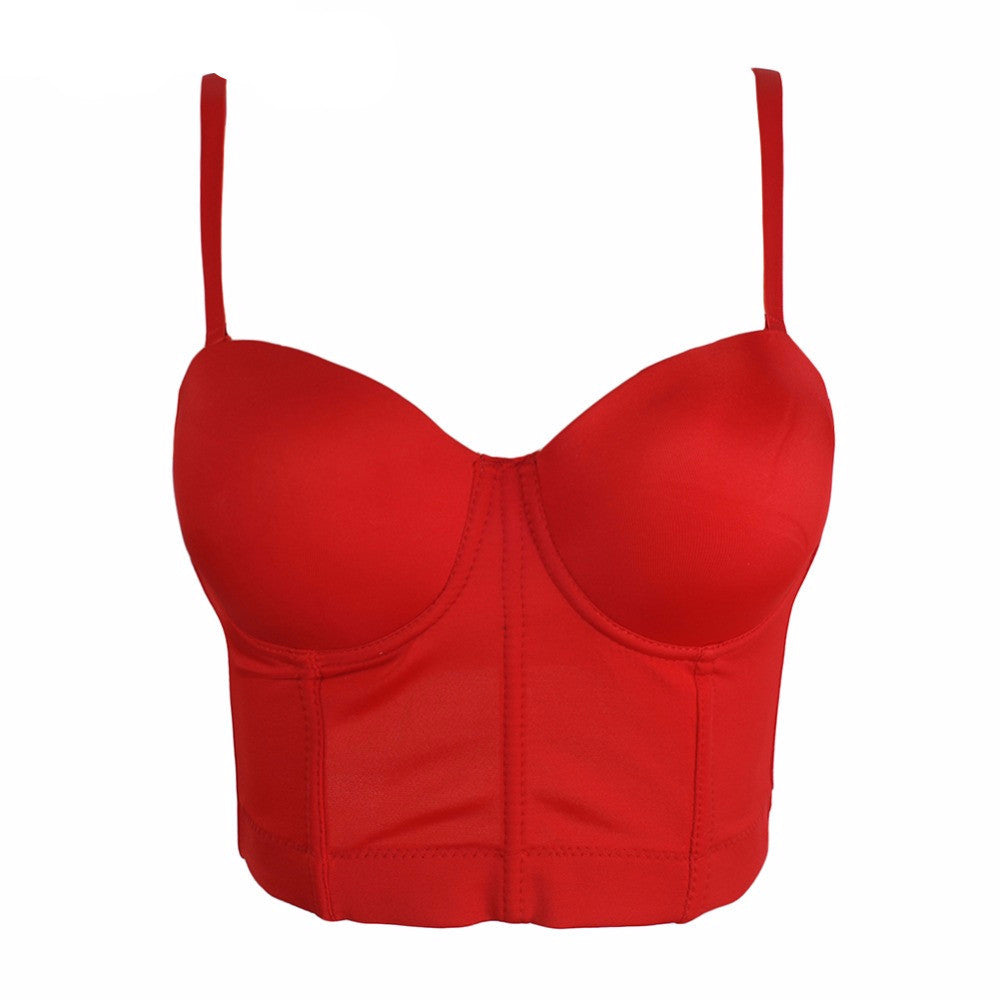 Basic Smooth Spandex Push Up Bralet Women's Bustier Bra Cropped Top Vest - Sins & Temptations