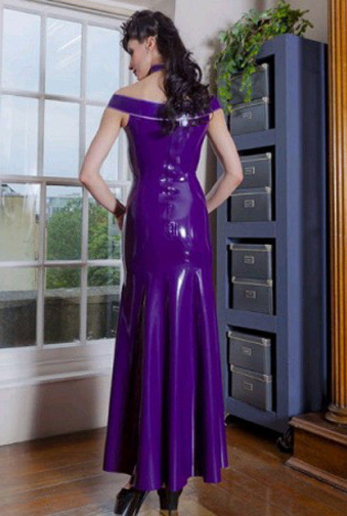 Pure Latex Celebrity Dress Purple Vestidos Prom Wear Long Gown - Sins & Temptations