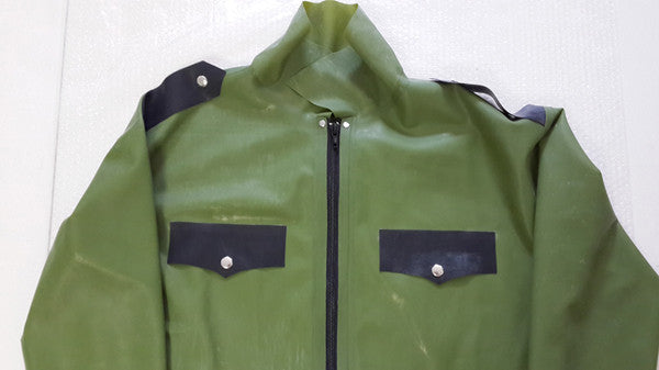 Army Green Pure Latex male bodysuit rubber catsuits - Sins & Temptations