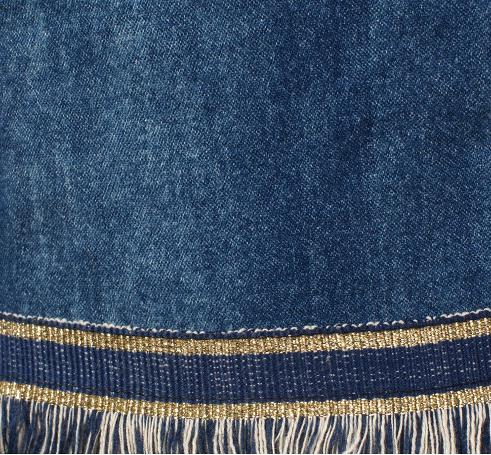 Jean Denim Tassels Zipper Push Up Bustier Women's Bralete Cropped Top - Sins & Temptations
