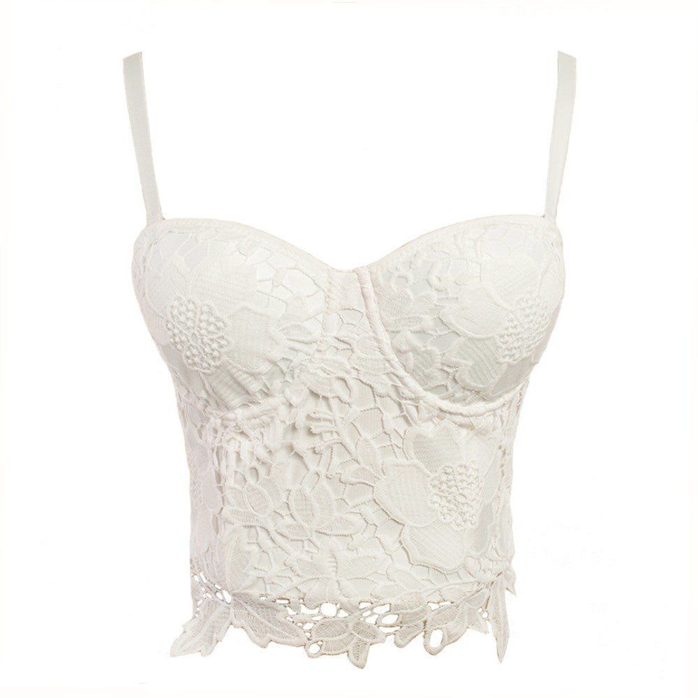 New Embroidery Lace Push Up Bralete Bustier Corset Wedding Party Corset Cropped Top - Sins & Temptations