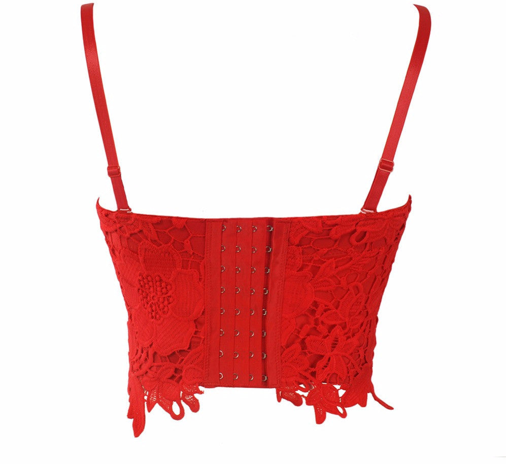 New Embroidery Lace Push Up Bralete Bustier Corset Wedding Party Corset Cropped Top - Sins & Temptations