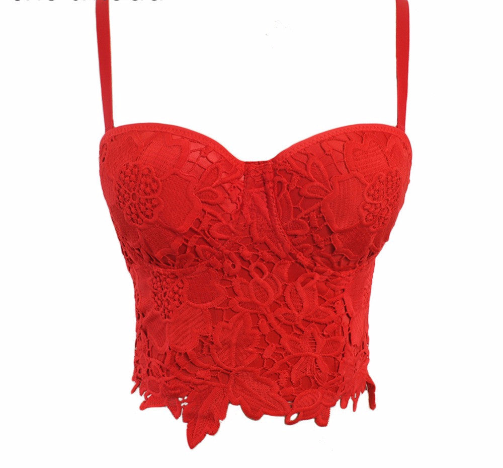 New Embroidery Lace Push Up Bralete Bustier Corset Wedding Party Corset Cropped Top - Sins & Temptations