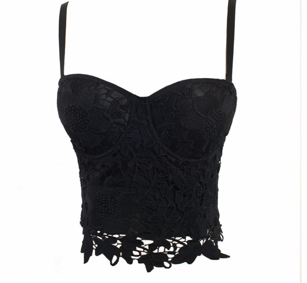 New Embroidery Lace Push Up Bralete Bustier Corset Wedding Party Corset Cropped Top - Sins & Temptations