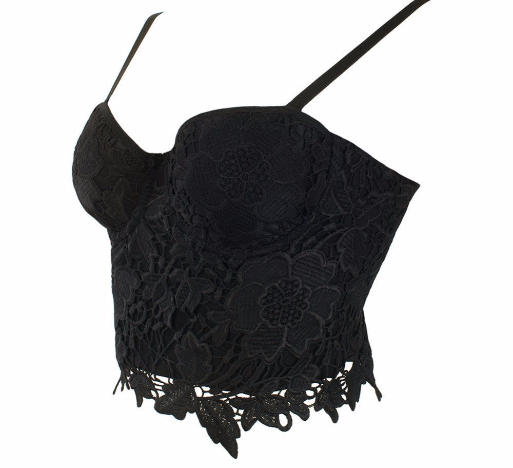 New Embroidery Lace Push Up Bralete Bustier Corset Wedding Party Corset Cropped Top - Sins & Temptations