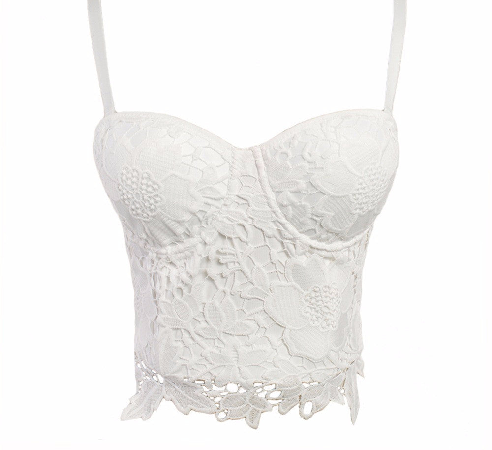 New Embroidery Lace Push Up Bralete Bustier Corset Wedding Party Corset Cropped Top - Sins & Temptations