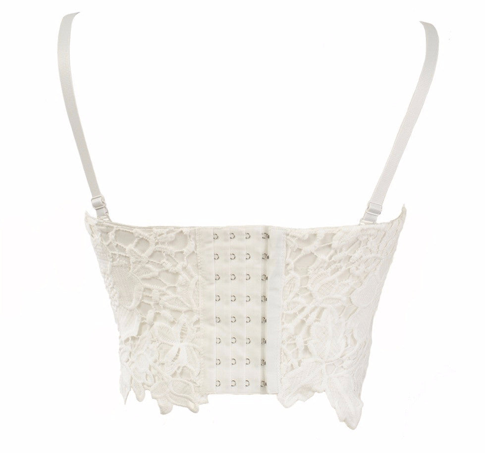 New Embroidery Lace Push Up Bralete Bustier Corset Wedding Party Corset Cropped Top - Sins & Temptations