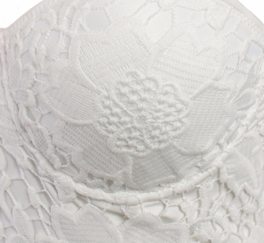 New Embroidery Lace Push Up Bralete Bustier Corset Wedding Party Corset Cropped Top - Sins & Temptations