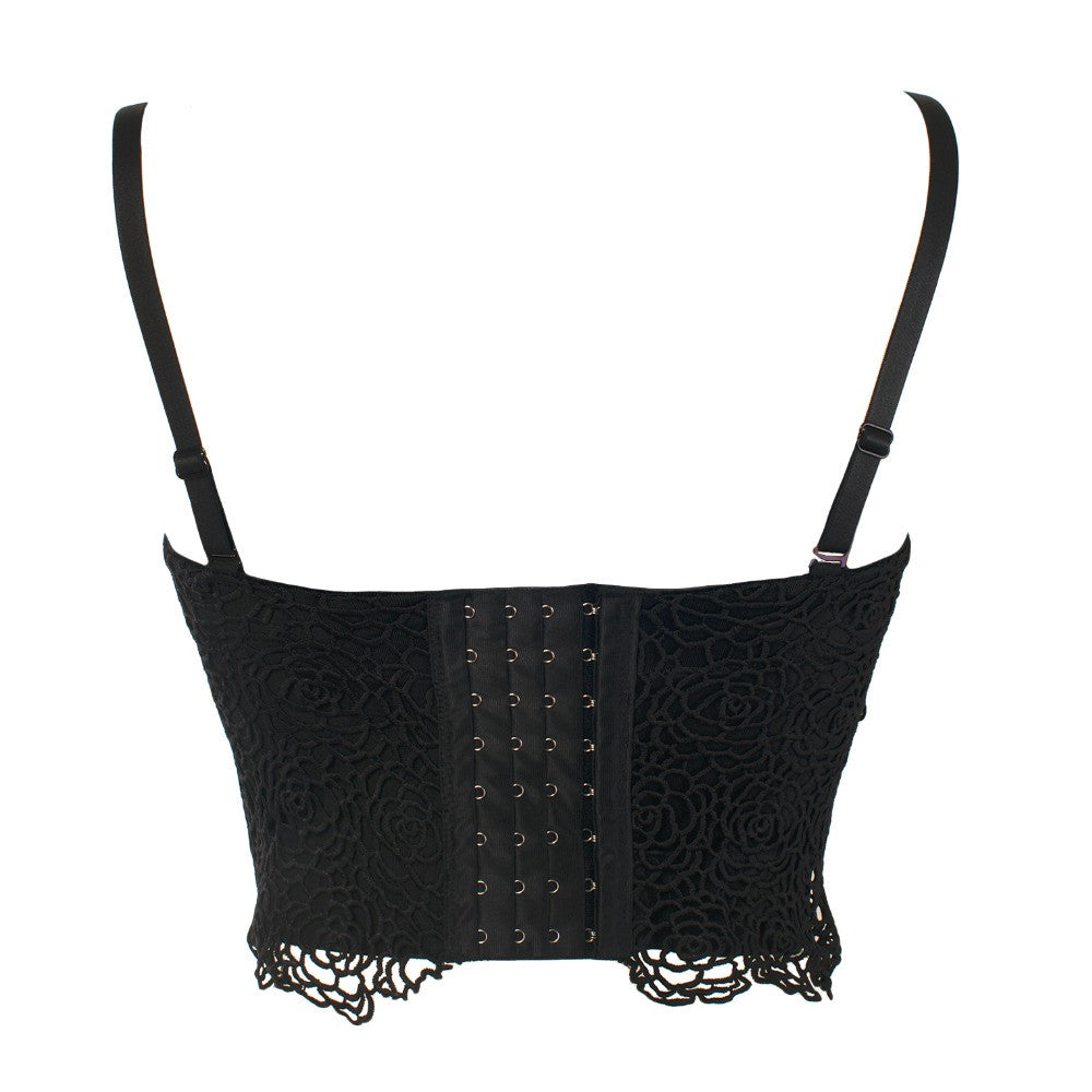 Sweet Floral Lace Push Up Bralete Bustier Corset Wedding Party Corset Cropped Top - Sins & Temptations