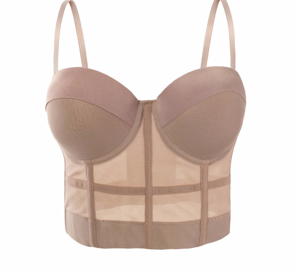 Fashion Mesh Push Up Bralet Women's Corset Bustier Bra Night Club Party Cropped Top - Sins & Temptations