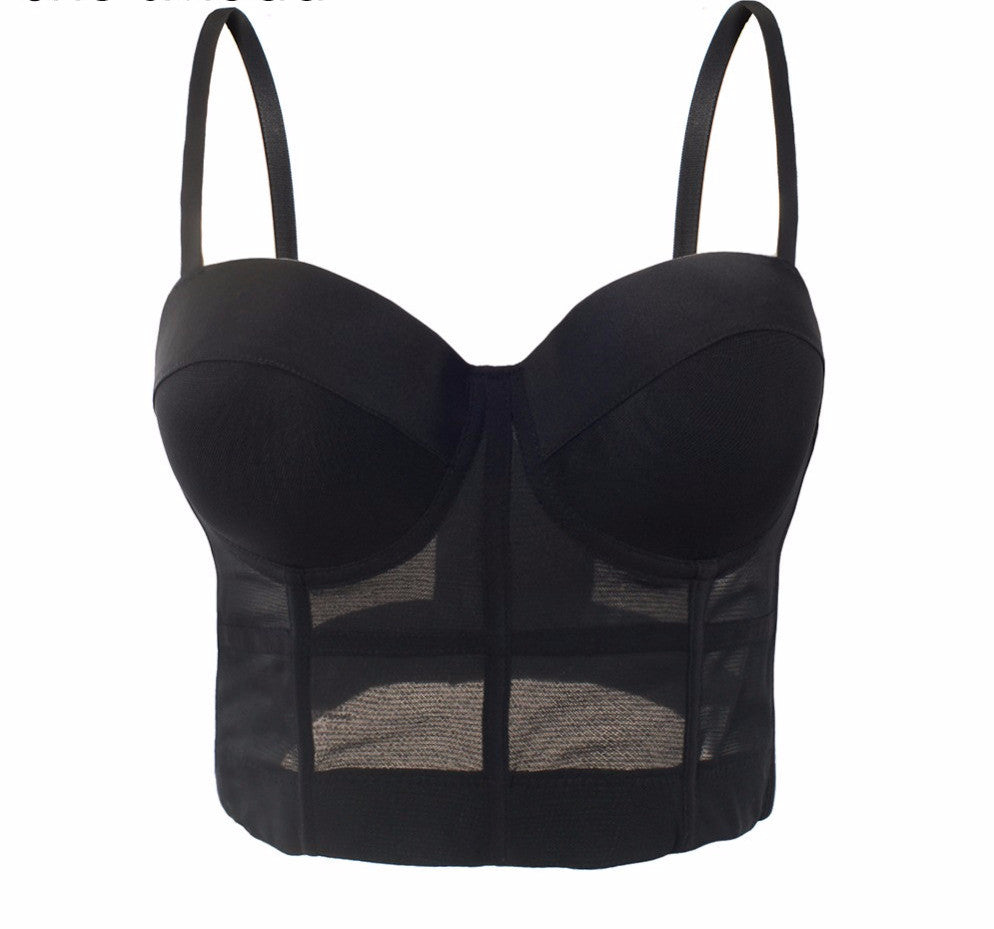 Fashion Mesh Push Up Bralet Women's Corset Bustier Bra Night Club Party Cropped Top - Sins & Temptations