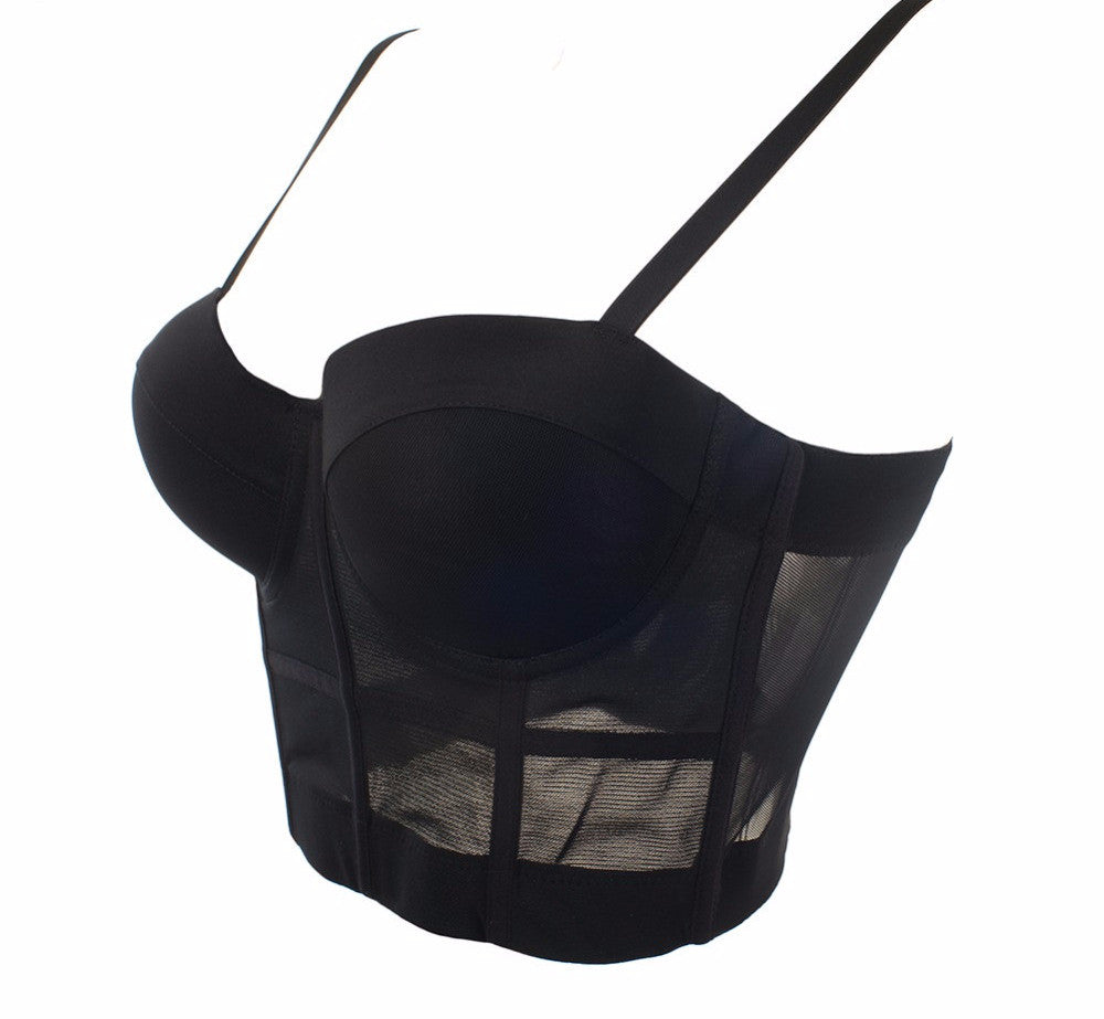 Fashion Mesh Push Up Bralet Women's Corset Bustier Bra Night Club Party Cropped Top - Sins & Temptations